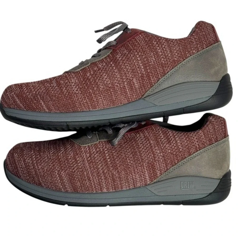 Drew Womens 8.5 XW Terrain Burgundy Gray Orthopedic Walking Shoes Sneakers - Picture 2 of 10